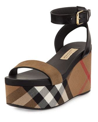 burberry nuneaton check wedge sandal|burberry sandals.